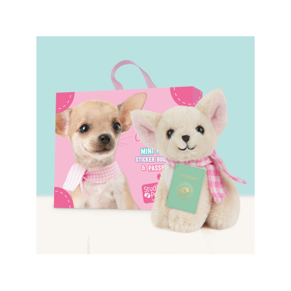 Studio Pets Mini Pluche Chihuahua Puppy Pinkie 8cm