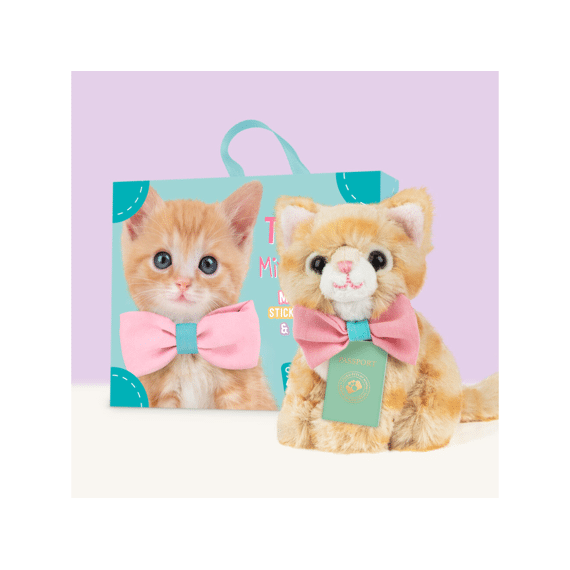 Studio Pets Mini Pluche Europese Korthaar Kitten Tommy 8cm