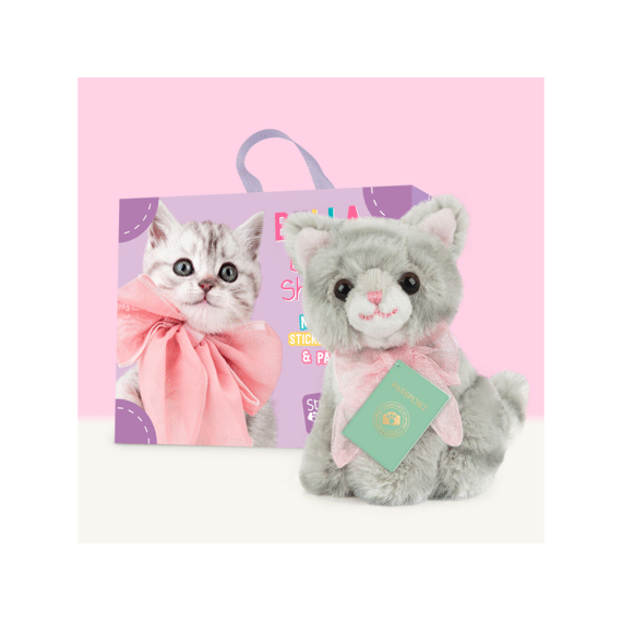 Studio Pets Mini Pluche Britse Korthaar Kitten Bella 8cm