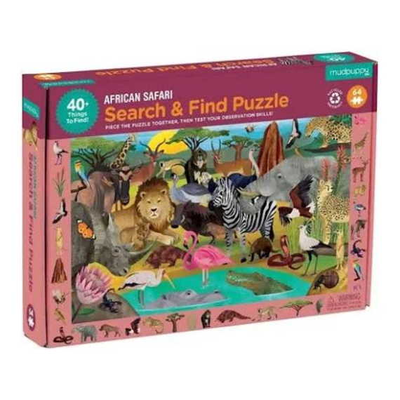 Mudpuppy Puzzel Zoek En Vind 64st Afrikaanse Safari