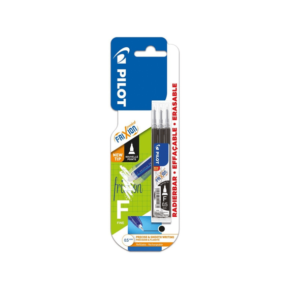 Pilot Frixion Vullingen 07 3st Blauwzwart Op Blister