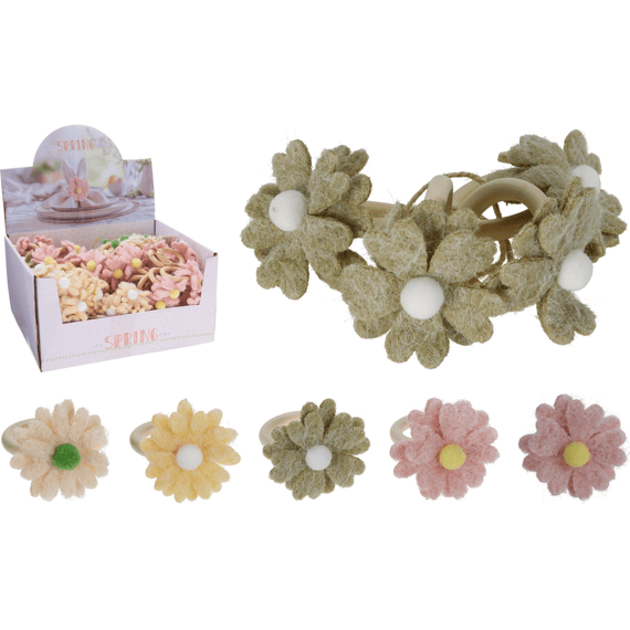 Servetringen Bloem D6cm Assortiment 