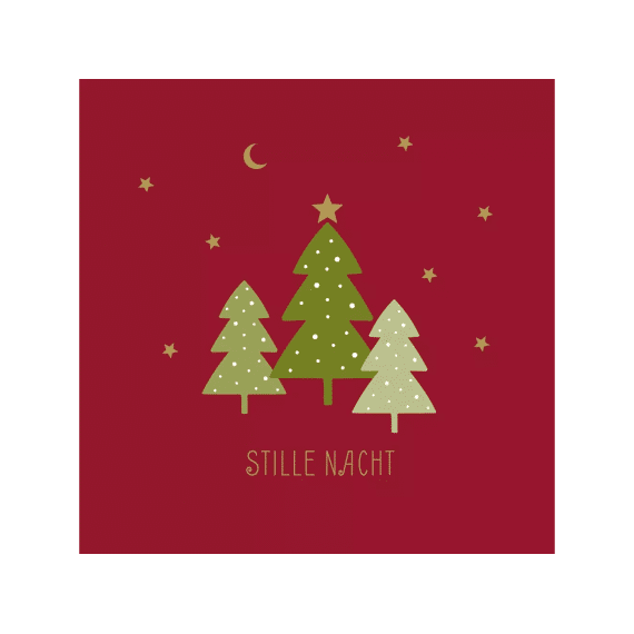 Ppd Servetten 33cm 20stuks Stille Nacht Rood