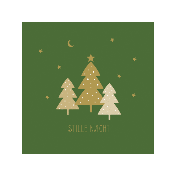 Ppd Servetten 33cm 20stuks Stille Nacht Groen