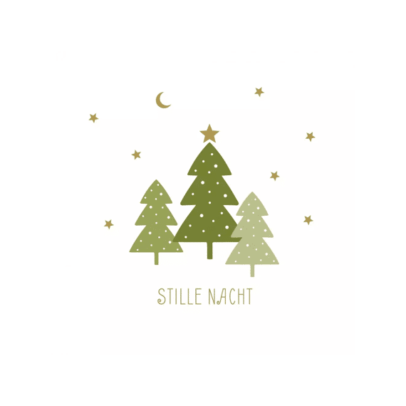 Ppd Servetten 33cm 20stuks Stille Nacht Wit