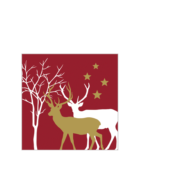 Ppd Servetten 25cm 20stuks Winter Deers Rood