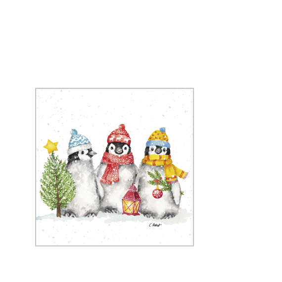 Ppd Servetten 25cm 20stuks Sacred Penguins