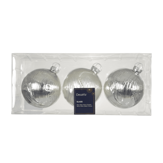 Kerstballen Glas Dia8.00cm Zilver