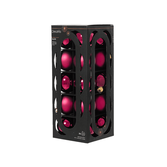 Kerstballen Glas Mix 20st. Festive Pink