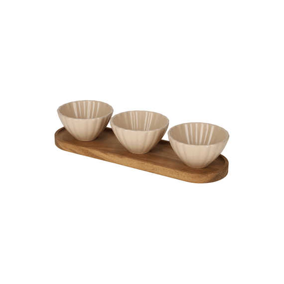 Jens Living Serveerset Met Schelp Schaaltjes Beige