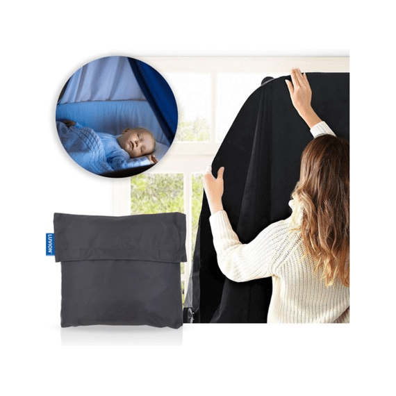 Luvion Black Out Verduisteringsgordijn 200x130cm 30 Zuignappen Black