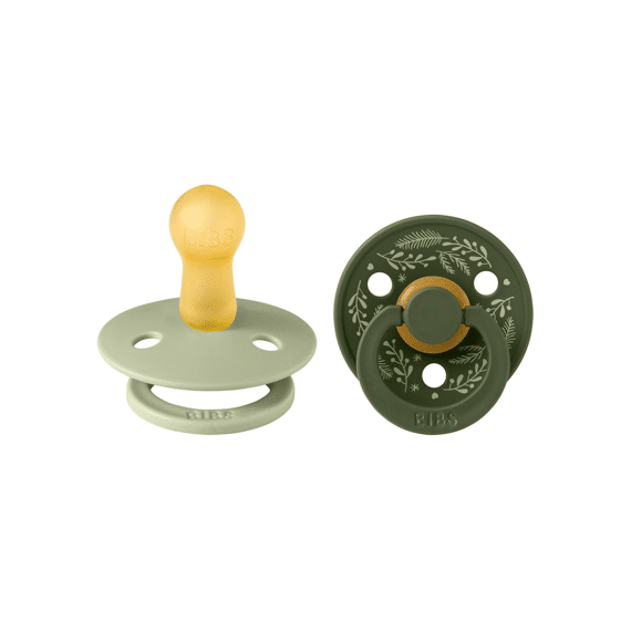 Bibs Fopspeen T2 6-18m Studio Duo Holiday Leaf Sage/green