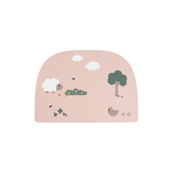 Done By Deer Silicone Placemat Tiny Farm Powder