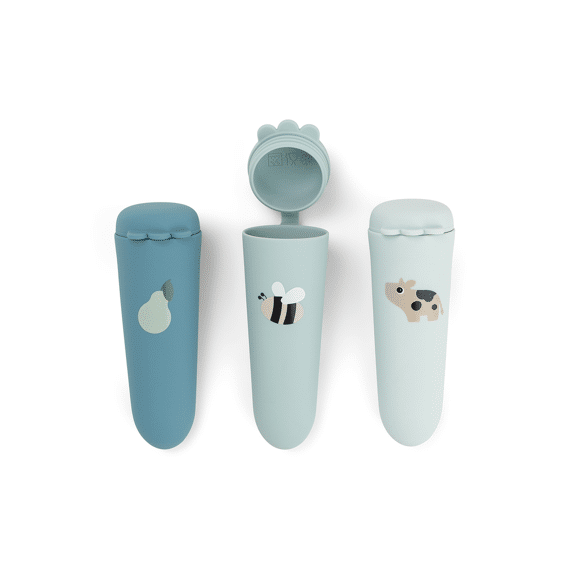 Done By Deer Silicone Ice Pops 3-pack Tiny Farm Blue