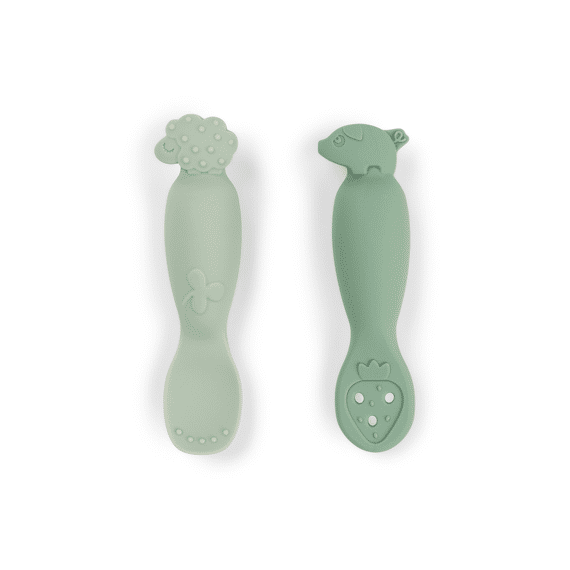 Done By Deer Learning Spoon Set Tiny Farm Green