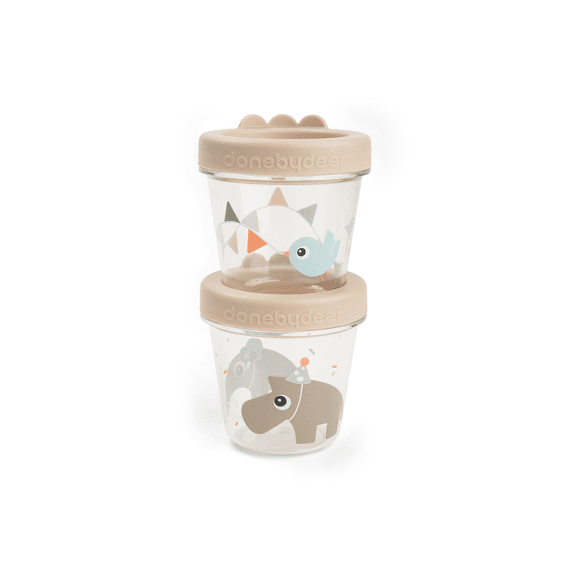 Done By Deer Baby Food Container 2-pack Celebration Sand