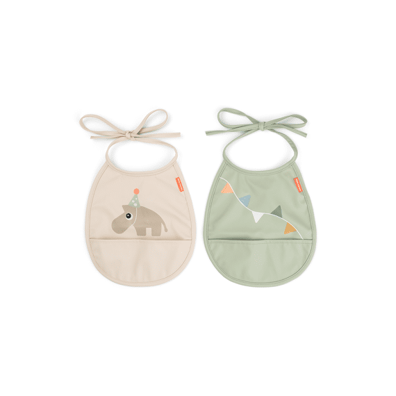 Done By Deer Tiny Pocket Slabbetje 2-pack Celebration Sand