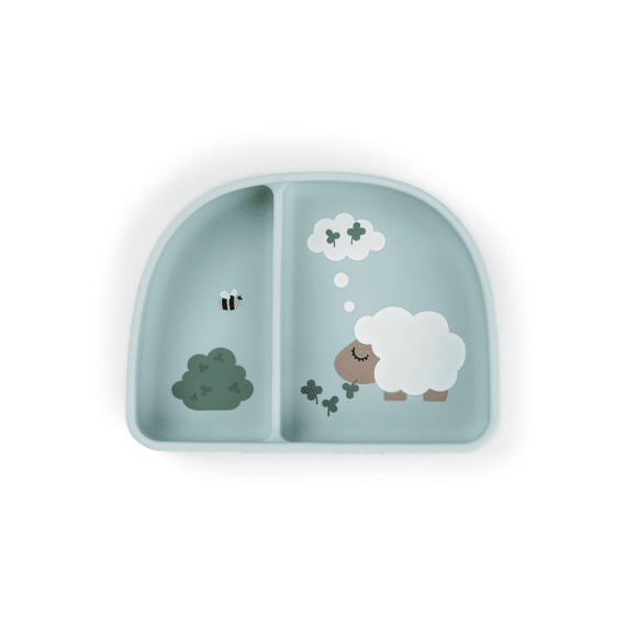 Done By Deer Stick&stay Compartment Bowl Tiny Farm Blue