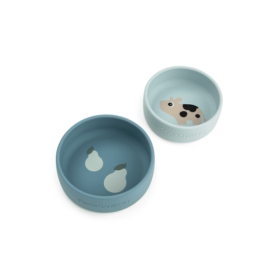 Done By Deer Silicone Bowl Set 2 Pcs Dotti Blue