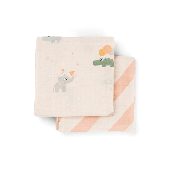 Done By Deer Burp Cloth 2-pack Celebration Powder