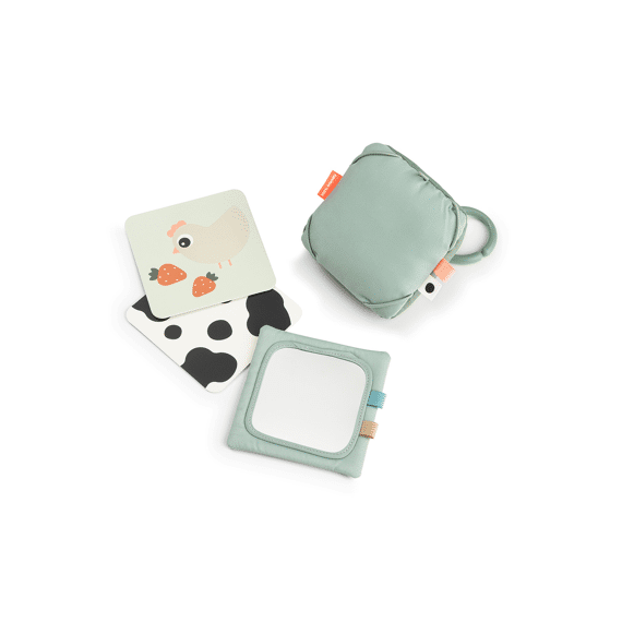 Done By Deer Baby Contrast Card Holder Tiny Farm Green