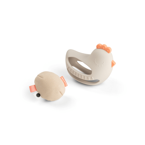 Done By Deer Grip & Teether Toy W/rattle Clucky Sand