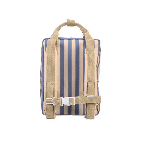 Sticky Lemon Rugzak Medium Wonders Envelope Stripes Blue Whale/sandy Yellow