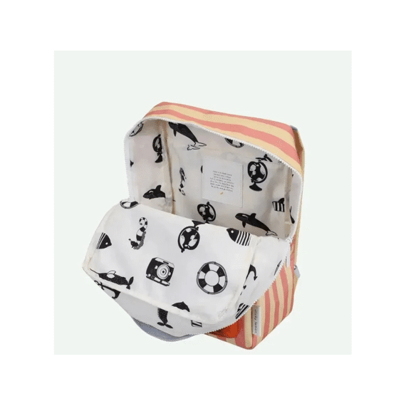 Sticky Lemon Rugzak Medium Wonders Envelope Stripes Coral Pink/ Sandy Yellow