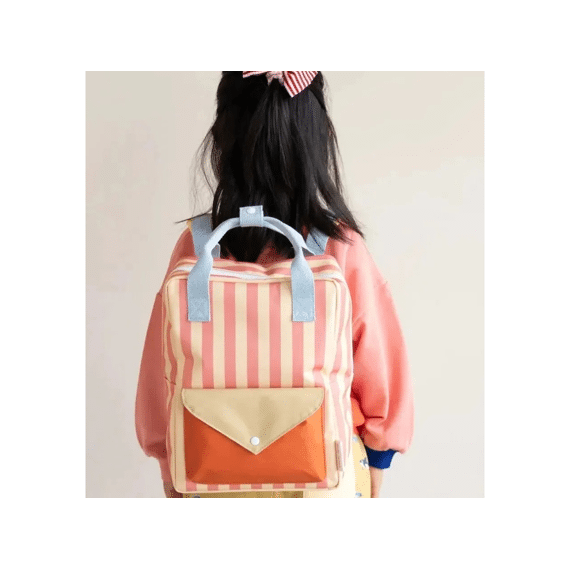 Sticky Lemon Rugzak Medium Wonders Envelope Stripes Coral Pink/ Sandy Yellow