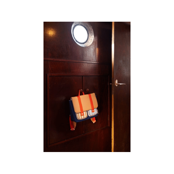 Sticky Lemon Schooltas Wonders Jane Beige/ned Blue