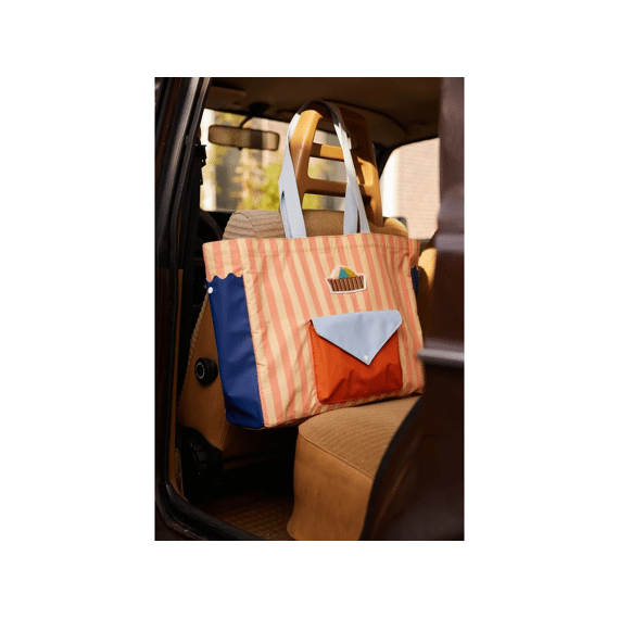 Sticky Lemon Shopper Wonders Stripes Coral Pink/sandy Yellow