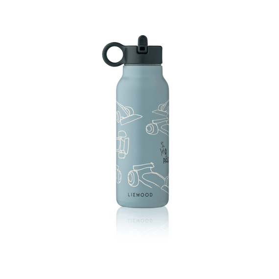 Liewood Drinkfles Falk 350ml Race Cars / Beach Blue