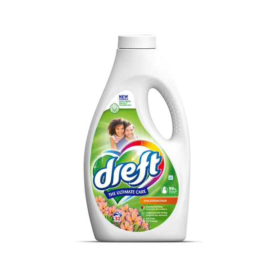 Dreft Wasmiddel Vloeibaar Amazone Regen 32 Scoops/1.44l