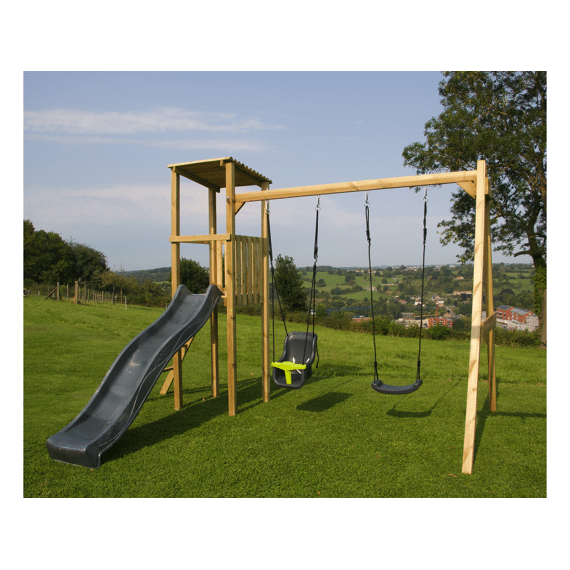 Bnb Woods Schommel Lila Met Toren En Glijbaan Antraciet