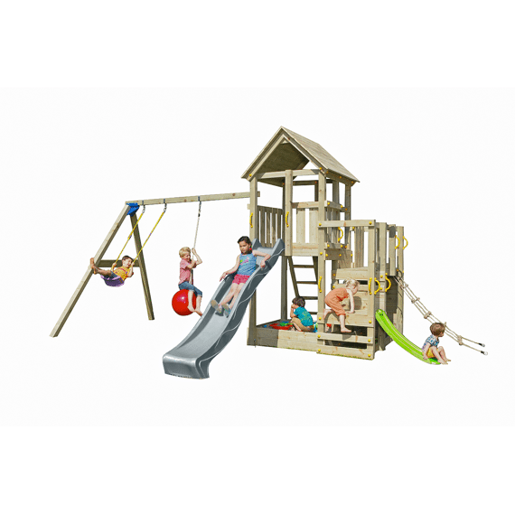 Blue Rabbit Schommel Met Speelhuis Penthouse En Glijbaan Antraciet