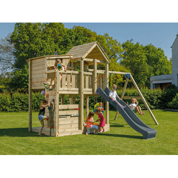 Blue Rabbit Schommel Met Speelhuis Palazzo En Glijbaan Antraciet