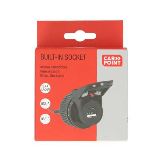 Carpoint Inbouwcontactdoos Usb-a + Usb-c 12/24v