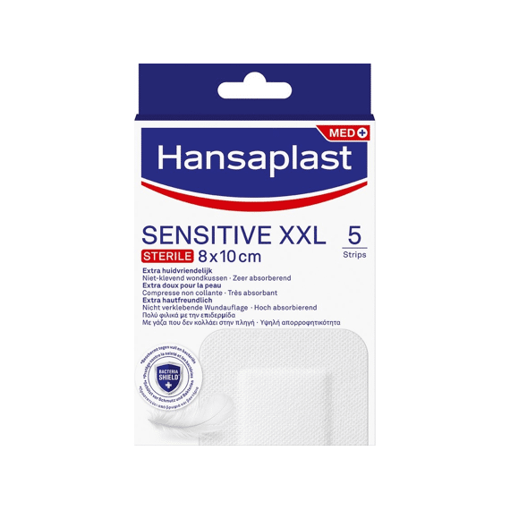 Hansaplast Sensitive Xxl 8x10cm 5 Strips