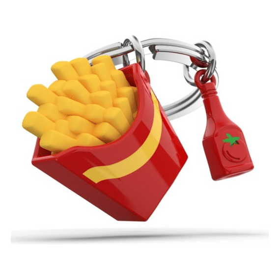 Metalmorphose Sleutelhanger Frietjes Met Ketchup