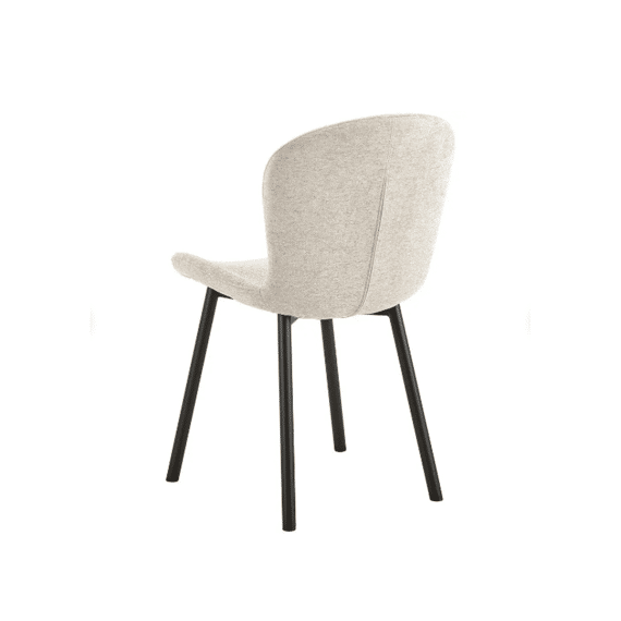 Esra Stoel Mat Zwarte Poten Apia Stof 453 Beige