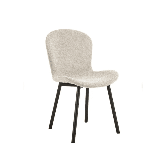 Esra Stoel Mat Zwarte Poten Apia Stof 453 Beige