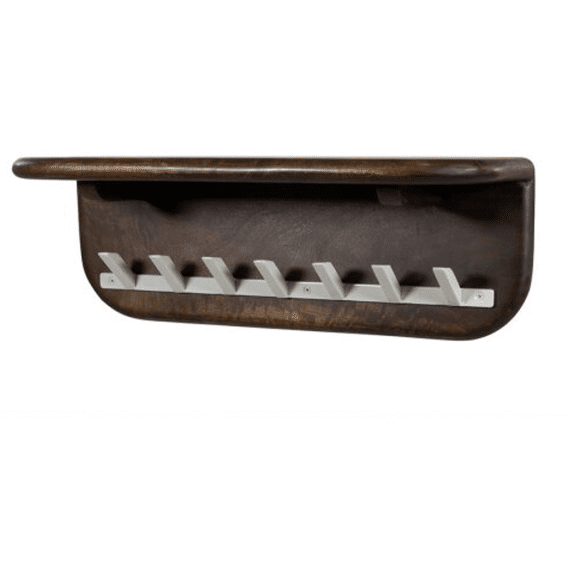 Wandrek Mangohout Met Ijzeren Haken 60x20x20cm