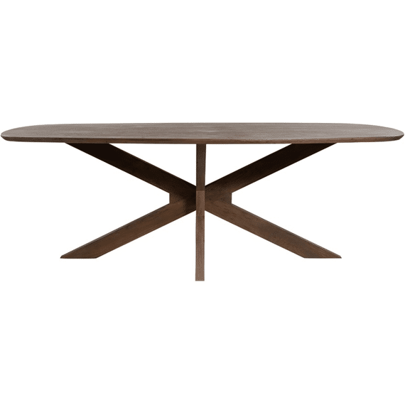 Eetkamertafel Deens Ovaal Acacia Marron Bruin 220x100x76cm