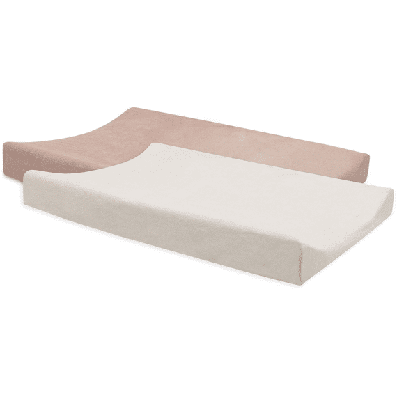 Jollein Aankleedkussenhoes 50x70 Badstof 2-pack Wild Rose / Ivory