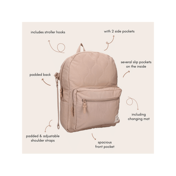 Kidzroom Luierrugzak Desire Beige