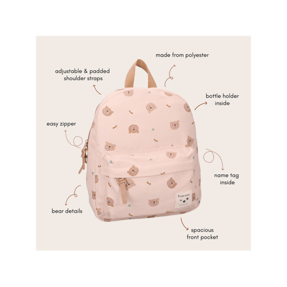 Kidzroom Kleuterrugzak Little Story Beige