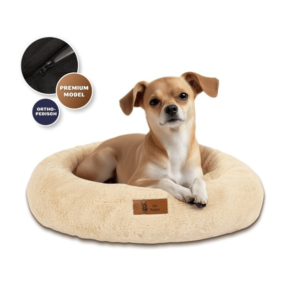 Pet Perfect Orthopedische Donut Hondenmand - Beige - 60 Cm