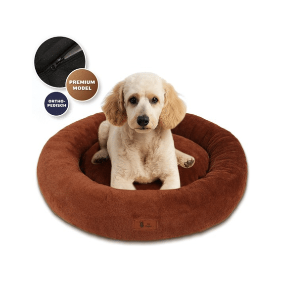 Pet Perfect Orthopedische Donut Hondenmand - Bruin - 80 Cm