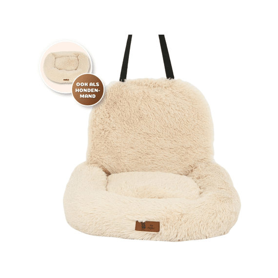 Pet Perfect Fluffy Autostoel - Beige - S