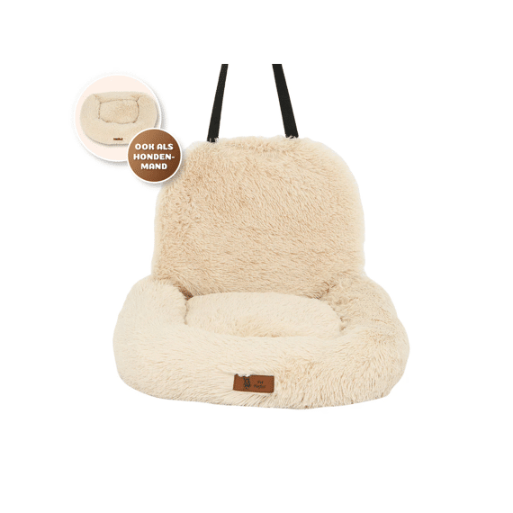 Pet Perfect Fluffy Autostoel - Beige - L
